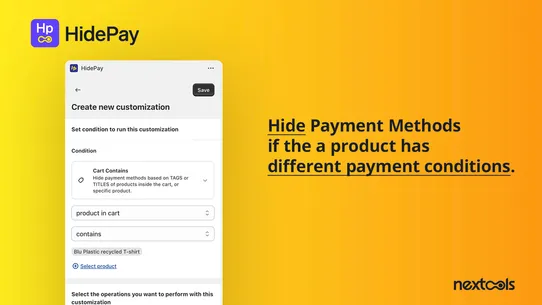 HidePay: Hide Payment Methods screenshot