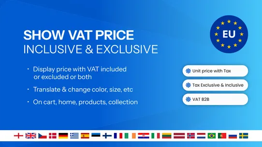 EUR Tax Dual Price B2B Europe screenshot