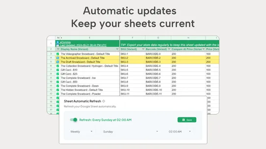 eCommix ‑ Google Sheets Sync screenshot