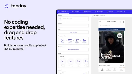 Tapday ‑ Mobile App Builder screenshot