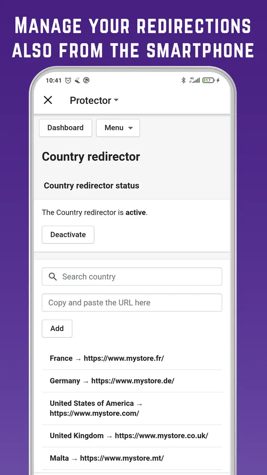 Protector: Redirect and Block screenshot