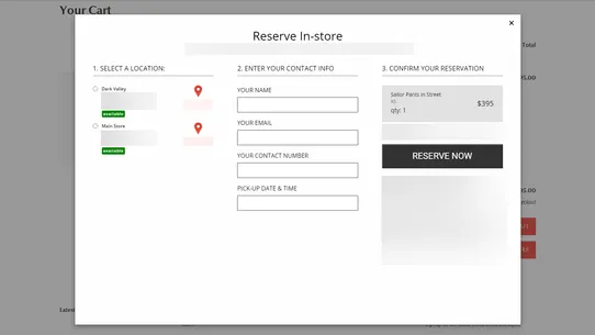 In‑store Reserver screenshot