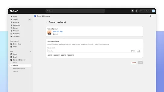 Shopify Search &amp; Discovery screenshot