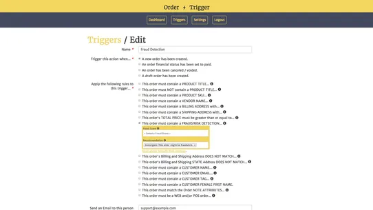 Order Trigger ‑ Email Vendors screenshot