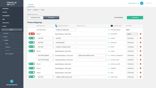 NetSuite ERP Connector screenshot