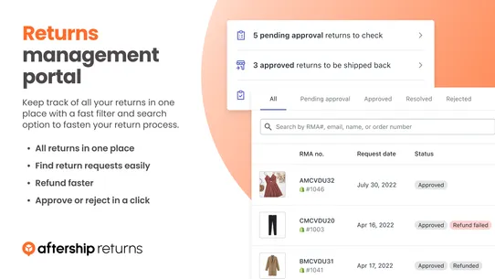 AfterShip Returns &amp; Exchanges screenshot
