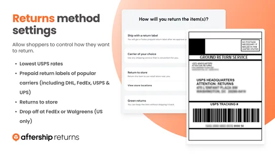 AfterShip Returns &amp; Exchanges screenshot