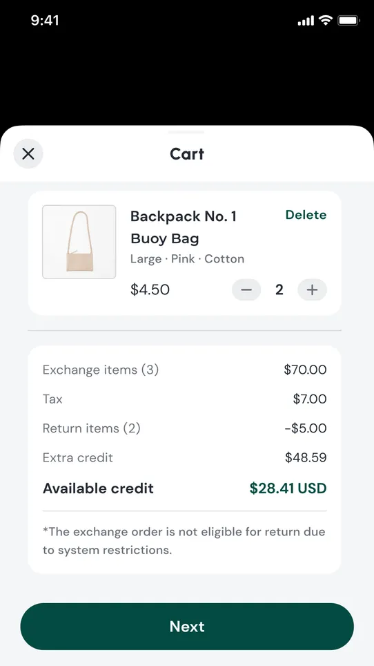 AfterShip Returns &amp; Exchanges screenshot