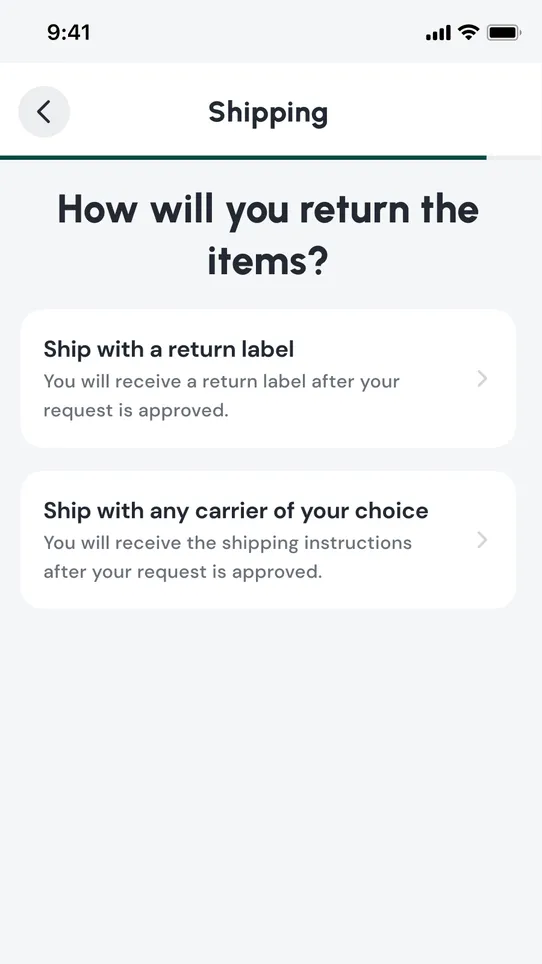 AfterShip Returns &amp; Exchanges screenshot