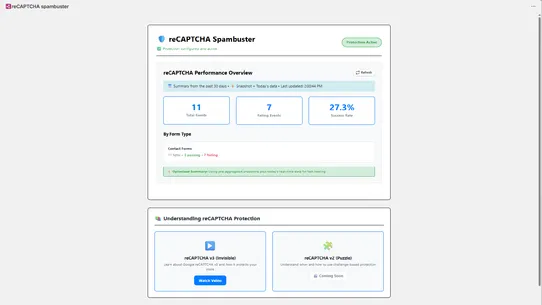 reCAPTCHA spambuster screenshot