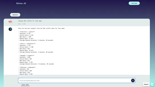 Binna.AI screenshot