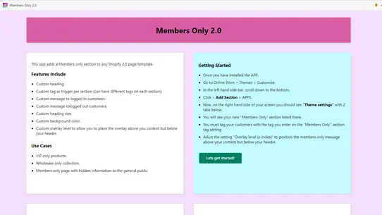 Members Only 2.0 screenshot