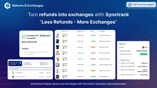 Synctrack: Returns &amp; Exchanges screenshot