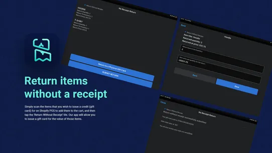 POS Returns Without Receipts screenshot