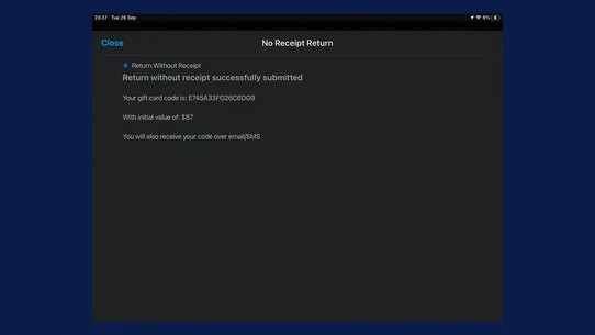 POS Returns Without Receipts screenshot