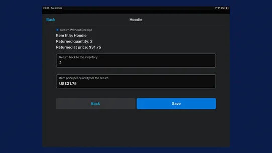 POS Returns Without Receipts screenshot