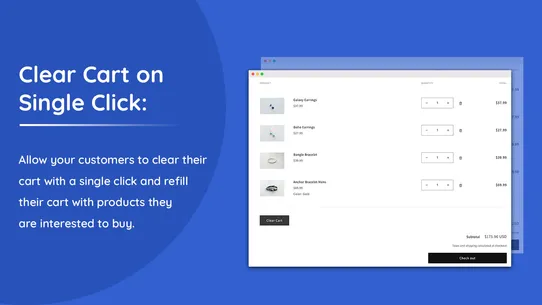 One‑Click Clear Cart screenshot