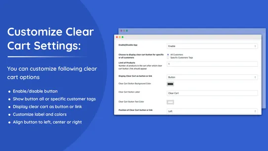 One‑Click Clear Cart screenshot