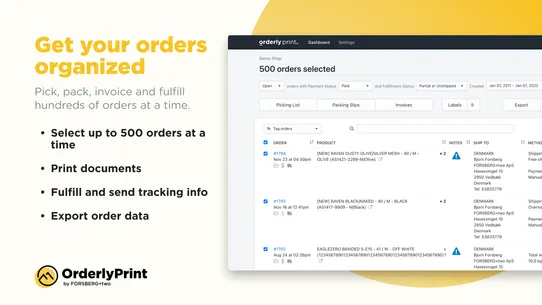 OrderlyPrint ‑ Pack &amp; Invoice screenshot