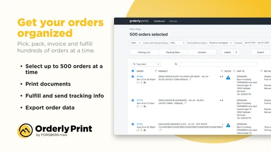 Orderly Print ‑ Pack &amp; Invoice screenshot