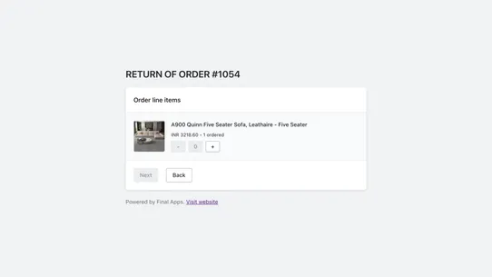 Final Returns &amp; Order Exchange screenshot