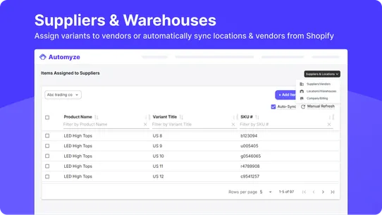 Automyze Inventory Planning screenshot