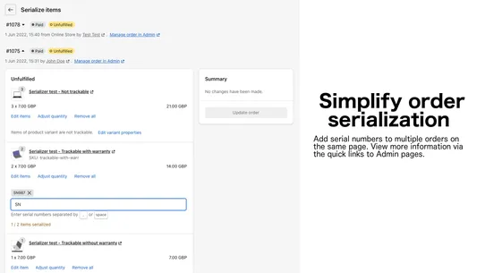 Serializer ‑ Product Tracking screenshot