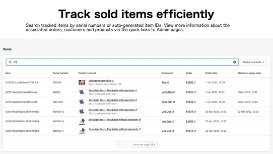 Serializer ‑ Product Tracking screenshot