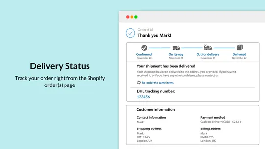 Shipment Tracking &amp; Notify screenshot