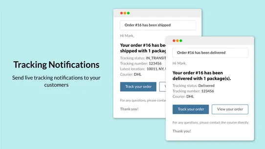 Shipment Tracking &amp; Notify screenshot