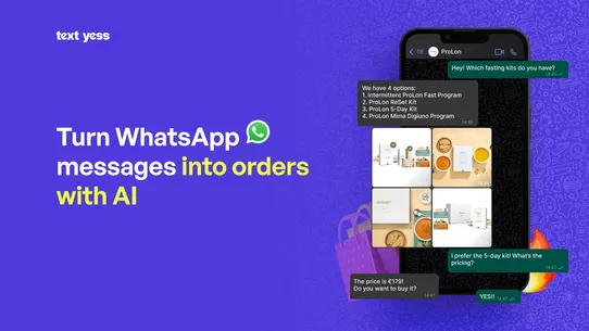 TextYess: AI WhatsApp Chatbot screenshot