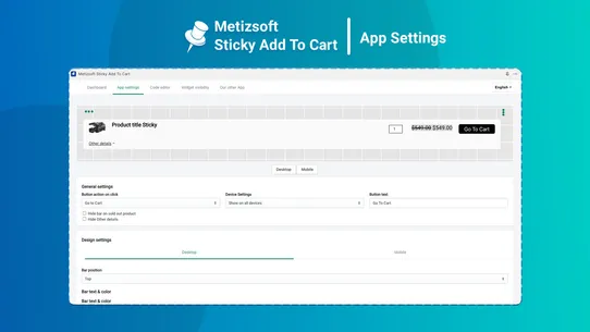 Metizsoft Sticky Add To Cart screenshot