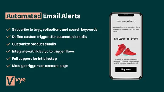 Vye: Automated Email Alerts screenshot