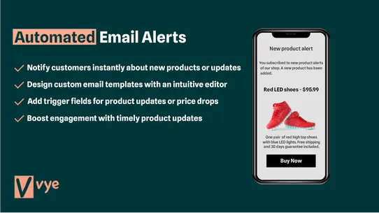 Vye: Automated Email Alerts screenshot