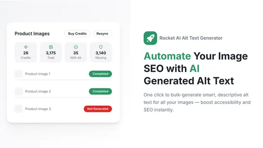 Rocket AI Alt Text Generator screenshot