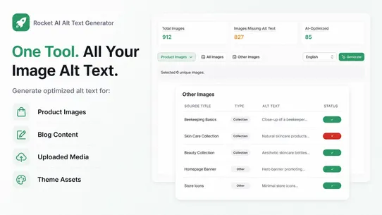Rocket AI Alt Text Generator screenshot