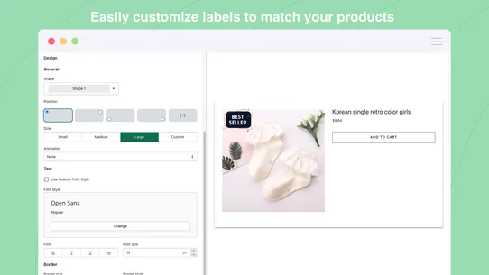 Sami Product Labels &amp; Badges screenshot