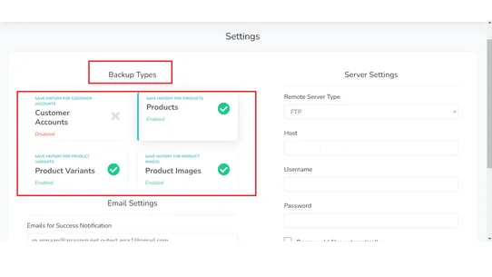 ARCS Data Export Backup screenshot