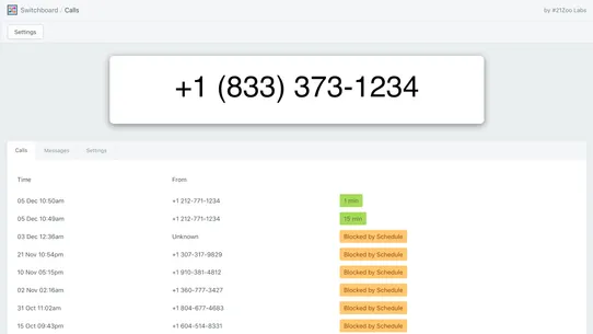 Phone Numbers &amp; Calls ‑ SBoard screenshot