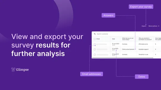 Glimpse: Post Purchase Surveys screenshot