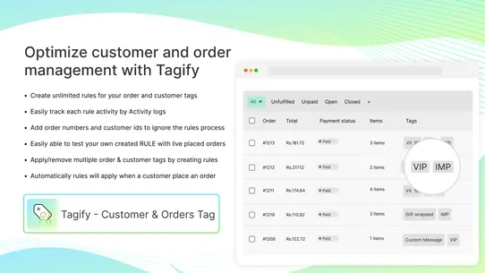 Tagify ‑ Customer &amp; Orders Tag screenshot