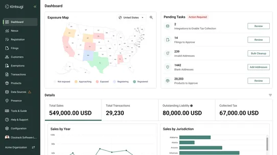Kintsugi Sales Tax Automation screenshot
