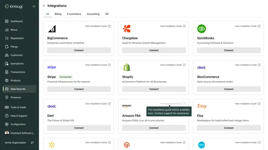 Kintsugi Sales Tax Automation screenshot