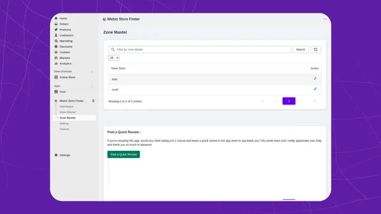 Mebiz Store Finder screenshot
