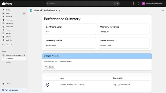 bolttech Extended Warranty screenshot
