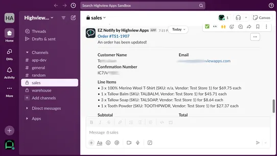 EZ Notify ‑ Slack Integration screenshot