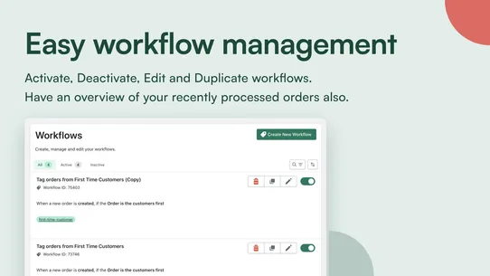 SC Order Tags &amp; Flows screenshot