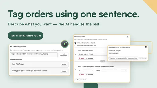 AI Order Tags &amp; Flows screenshot