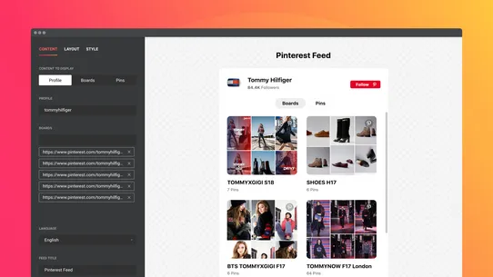 Pinterest Feed by Elfsight screenshot