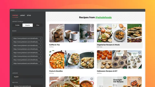 Pinterest Feed by Elfsight screenshot